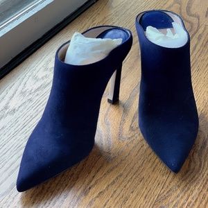 Stuart Weitzman Mira blue suede heels
